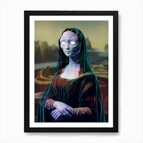 Alien Mona Lisa Galaxy Muse Art Print