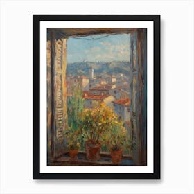 Window View Of Florence In The Style Of Impressionism 3 Art Print