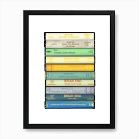 Brian Eno - Music Poster - Albums on Cassette Print Art Print