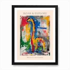 Graffiti Paint Splash Brachiosaurus Poster Art Print