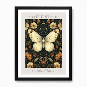 William Morris Butterfly White Exhibition Art Print