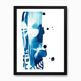 Blue And White Watercolor Popppy Art Print