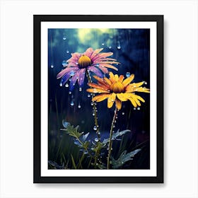 Wildflower With Rain Drops (2) Art Print