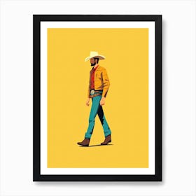 Howdy Cowboy Walking Art Print
