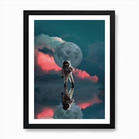 Astronaut In Space Small  Art Print