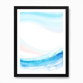 Blue Ocean Wave Watercolor Vertical Composition 75 Art Print