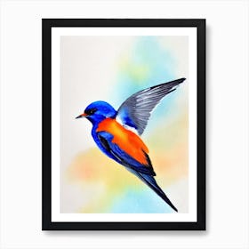 Barn Swallow Watercolour Bird Art Print