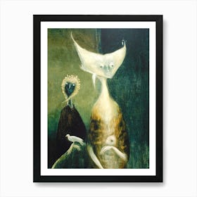 Leonora Carrington - The Feast of Samhain (Detail) 1951 Surrealism Mexican Artwork - Alien Figures Visionary Artist Feature Gallery Wall Samhain HD Remastered Surreal Art Print