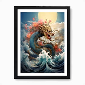 Chinese Dragon Elements Illustration 1 Art Print