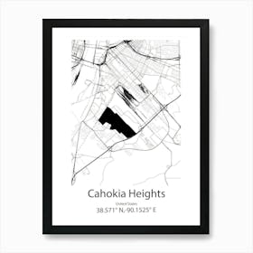 Cahokia Heights,United States Minimalist Map Art Print