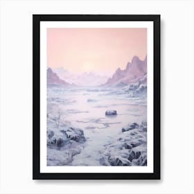 Dreamy Winter Painting Vatnajkull National Park Iceland 4 Art Print