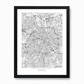 Paris Map Minimal Art Print