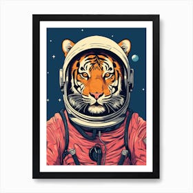 Tiger Illustrations Wearing An Astronaut Suit 2 Art Print