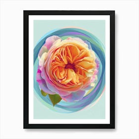 English Roses Circle Painting Abstract 1 Art Print