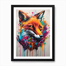 Colorful Fox Art Print