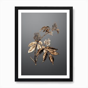 Gold Botanical Red Elderberry on Soft Gray Art Print