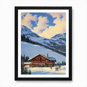 Fernie, Canada Ski Resort Vintage Landscape 2 Skiing Poster Poster