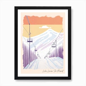 Poster Of Lake Louise Ski Resort   Alberta, Canada, Ski Resort Pastel Colours Illustration 3 Art Print