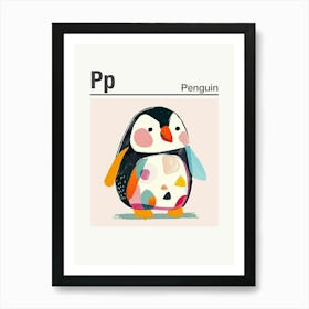 Animals Alphabet Penguin 4 Art Print