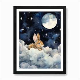 Baby Hare 3 Sleeping In The Clouds Art Print