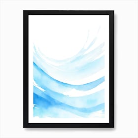 Blue Ocean Wave Watercolor Vertical Composition 13 Art Print