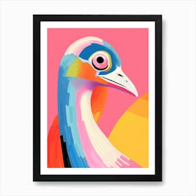 Colourful Dinosaur Ornithomimus 1 Art Print