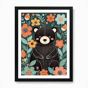 Floral Cute Baby Bear Nursery (32) Art Print