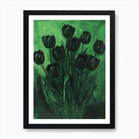 Black Tulips Art Art Print