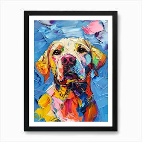 Abstract Dog Art Colourful Labrador Art Print