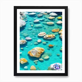 Crystal Clear Waters With Precious Stones With 4k Effect Art Print