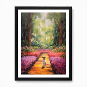 A Painting Of A Dog In Royal Botanic Garden, Melbourne In The Style Of Impressionism 02 Art Print