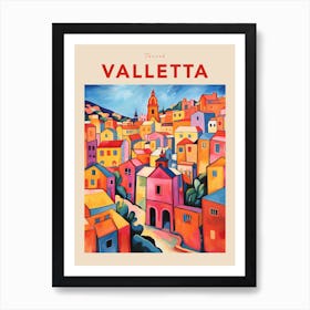 Valletta Malta Fauvist Travel Poster Art Print