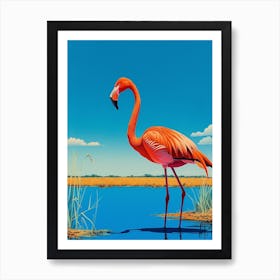 Greater Flamingo Camargue Provence France Tropical Illustration 2 Art Print