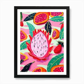 Dragon Fruit Fruit Summer Illustration 2 Art Print