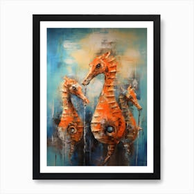 Seahorse Abstract Expressionism 2 Art Print