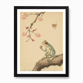 Resting Frog Japanese Style 4 Art Print