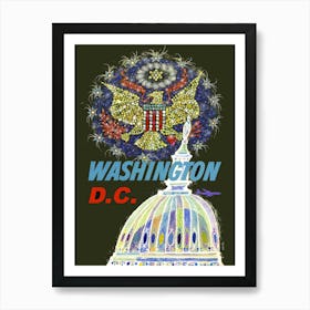 Washington DC, USA Vintage Travel Poster Art Print