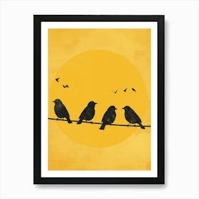 Birds On A Wire Canvas Print Art Print