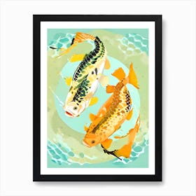 Koi Fish Illustration Art Print