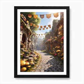 Village In A Fantasy World Art Print