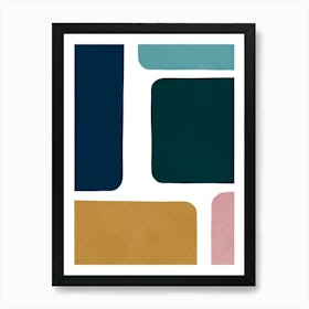 Boho geometric rectangles 5 Art Print