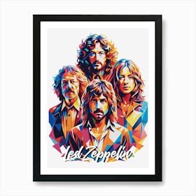 Led Zeppelin 08 Music Icon Style WPAP Pop Art Art Print