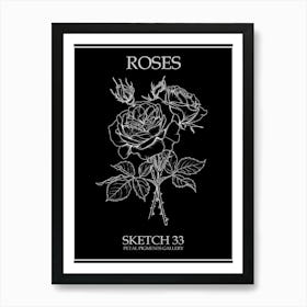Roses Sketch 33 Poster Inverted Art Print