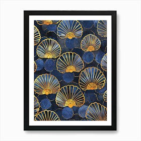 Blue And Gold 17 Art Print