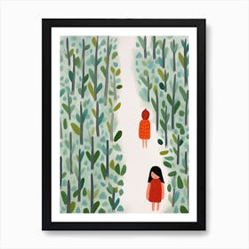 Into The Woods Scene, Tiny People And Illustration 4 Art Print