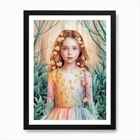 Girl In The Forest 1 Art Print