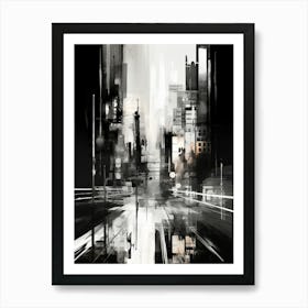 Urban Pulse Abstract Black And White 7 Art Print