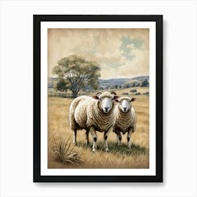 Two Sheep In A Field 1 Art Print