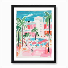 The Fontainebleau Miami Beach   Miami Beach, Florida   Resort Storybook Illustration 3 Art Print