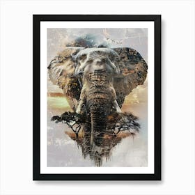 Poster Elephant African Animal Illustration Art 02 Art Print